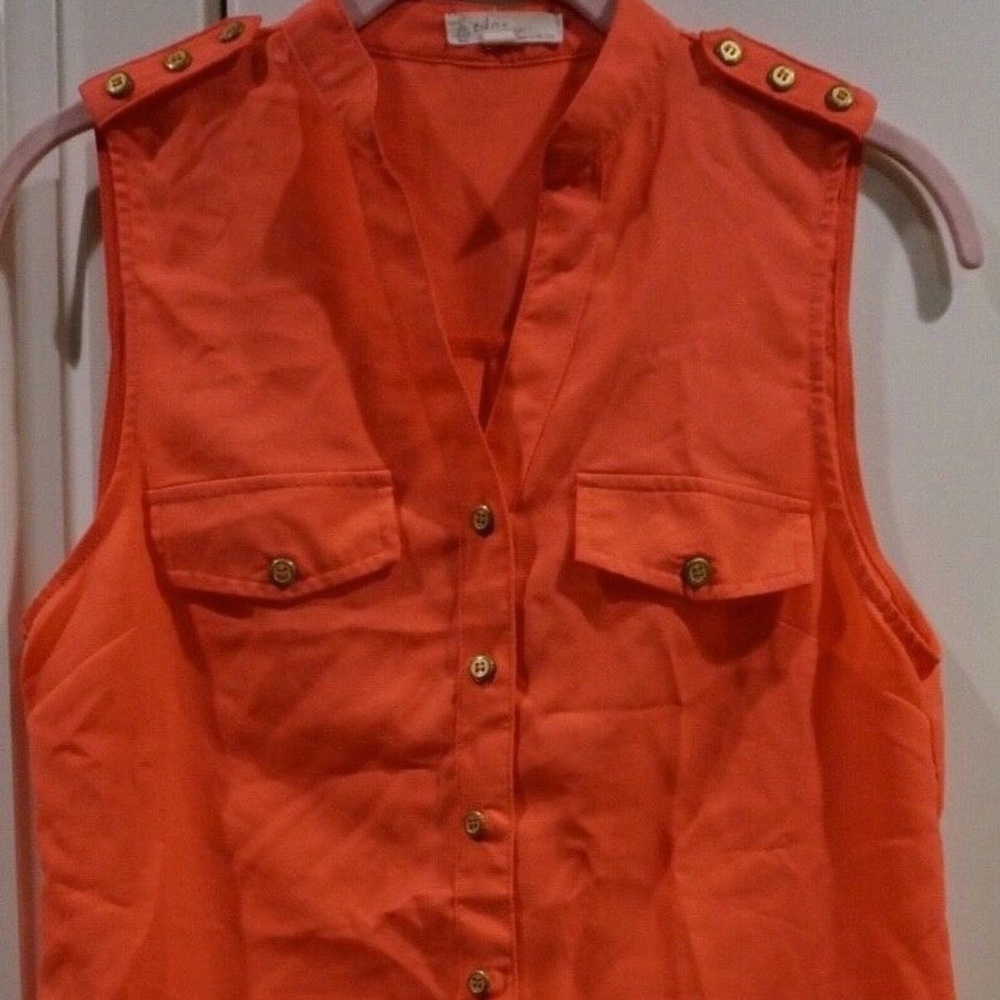 Edge Orange Sleeveless Top M